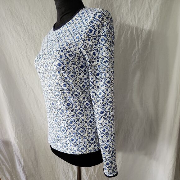 Hang Ten Womens Long Sleeve Rash Guard UPF 50+ XS Zipper Pocket Swim Shirt Sky - Picture 4 of 12